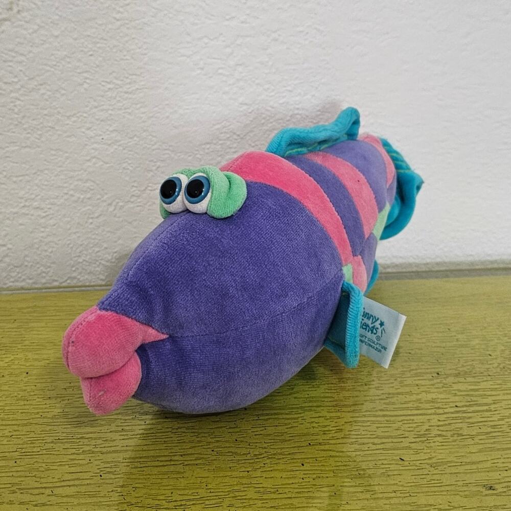 Funny Friends Soft Sculpture Plush Jenifer Mazur Fish Blue Purple Pink Green